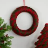 Twisted Yarn Plush Christmas Wreath - 13.5" - Unlit