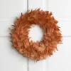 Two-Tone Feathers Christmas Wreath - 14.5" - Unlit - Rust Orange