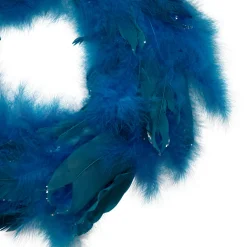 Two-Tone Feathers Glittered Christmas Wreath - 14.5