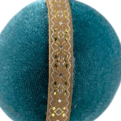 Velour Christmas Ball Ornament - 3.25