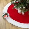 Velveteen Christmas Tree Skirt - 60" - Red and White