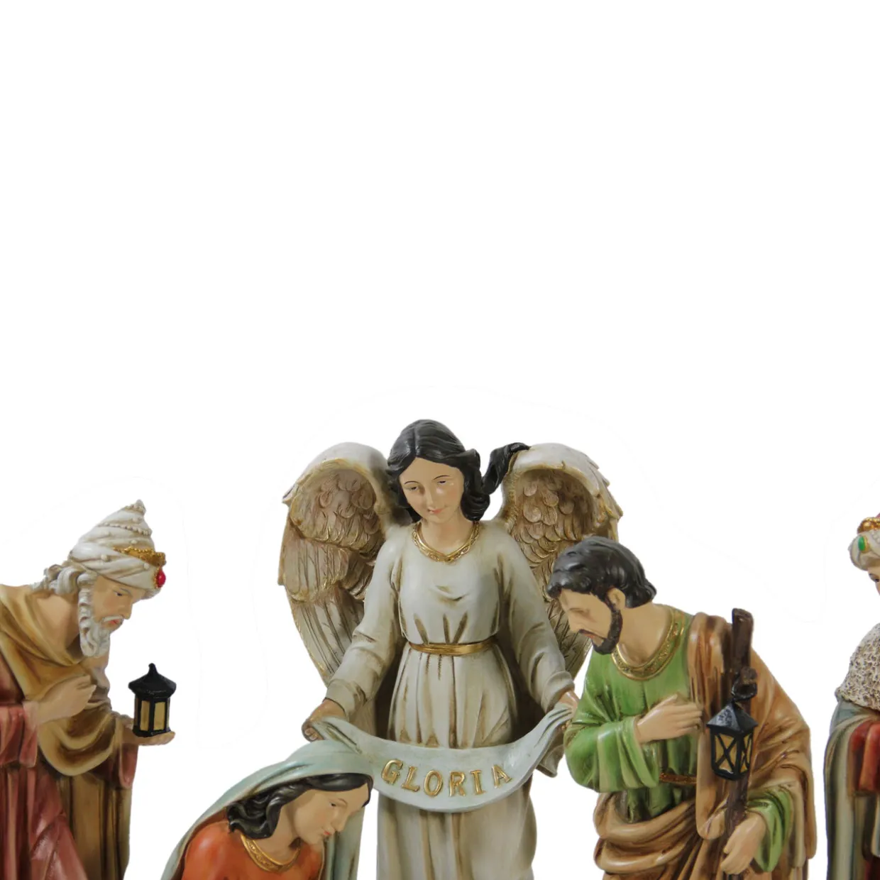 Vibrantly Colored Traditional Christmas Nativity Figurine Set - 15.5"