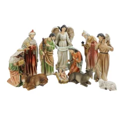 Vibrantly Colored Traditional Christmas Nativity Figurine Set - 15.5