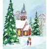 Walk to Church Winter Scene Wall Decor Art Print