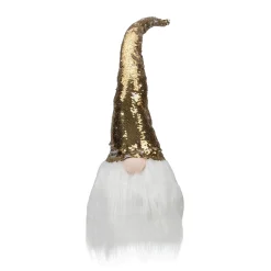 Weighted Christmas Gnome Head Decoration - 25" - Gold, Silver, and White