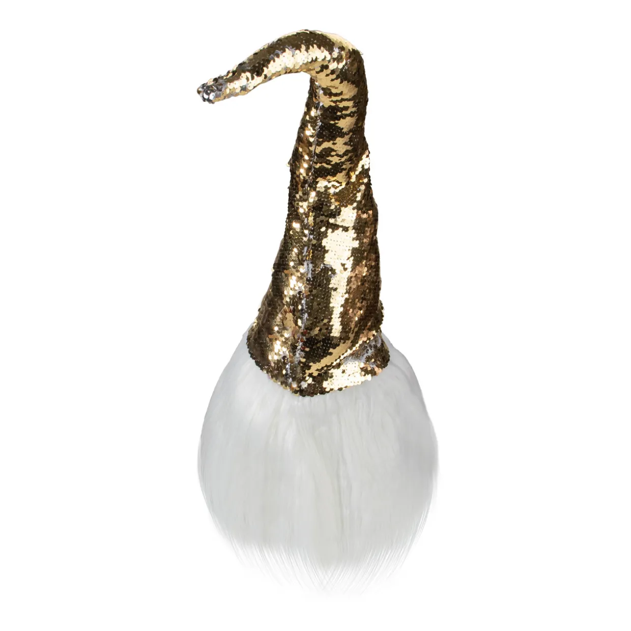 Weighted Christmas Gnome Head Decoration - 25" - Gold, Silver, and White
