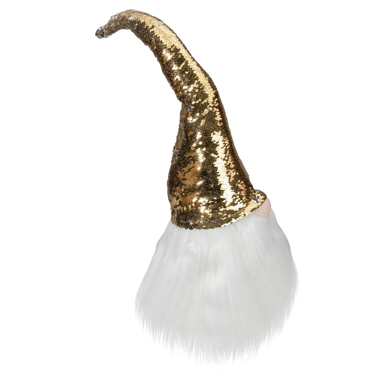 Weighted Christmas Gnome Head Decoration - 25" - Gold, Silver, and White