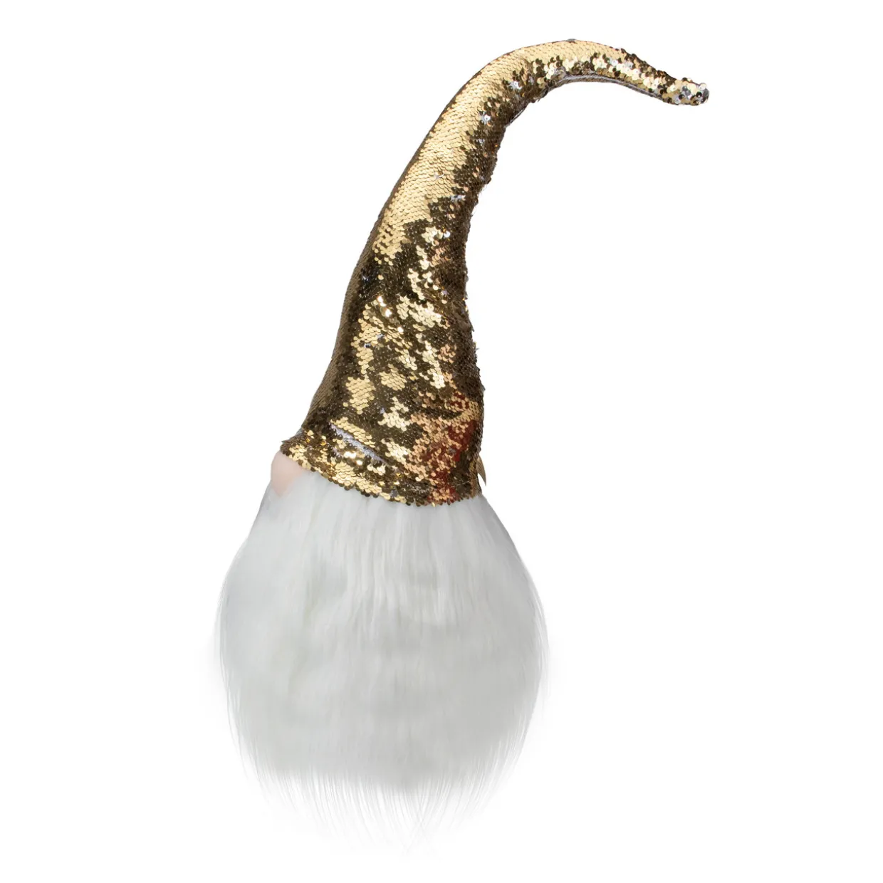 Weighted Christmas Gnome Head Decoration - 25" - Gold, Silver, and White