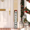 Welcome Christmas Porch Sign with Pine and Bow - 35.75"