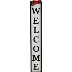 Welcome Christmas Porch Sign with Pine and Bow - 35.75"