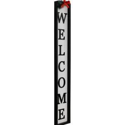 Welcome Christmas Porch Sign with Pine and Bow - 35.75