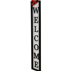 Welcome Christmas Porch Sign with Pine and Bow - 35.75