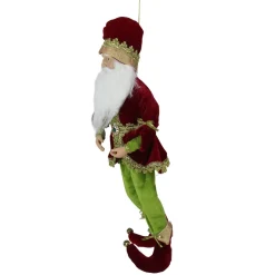 Whimsical Elf Hanging Christmas Figure - 18" - Red and Green