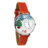 Whimsical Gifts Christmas Tree 3D Watch | Gold or Silver Finish Large or Small | Unique Fun Novelty | Handmade in USA | Red Leather Watch Band