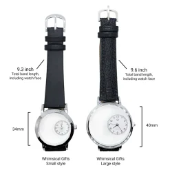 Whimsical Gifts Reindeer Hunter 3D Watch | Gold or Silver Finish Large | Unique Fun Novelty | Handmade in USA | Green Leather Watch Band