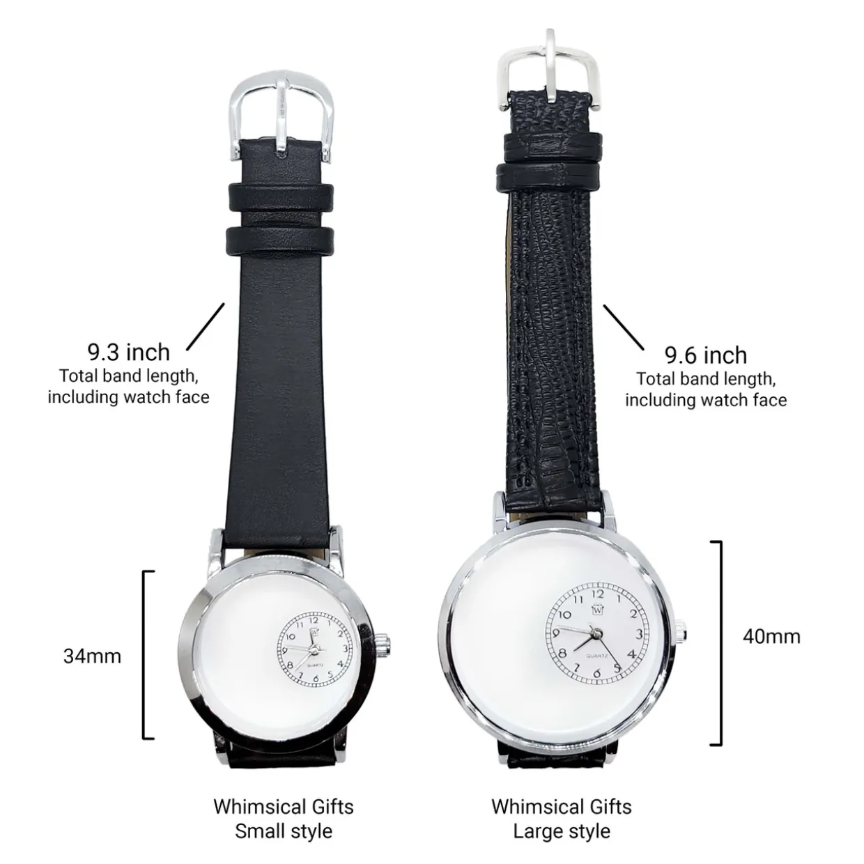 Whimsical Gifts Reindeer Hunter 3D Watch | Gold or Silver Finish Large | Unique Fun Novelty | Handmade in USA | Green Leather Watch Band