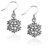 Whimsical Gifts Snowflake Charm Earrings | Silver or Gold Finish | Handmade in USA