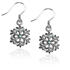 Whimsical Gifts Snowflake Charm Earrings | Silver or Gold Finish | Handmade in USA