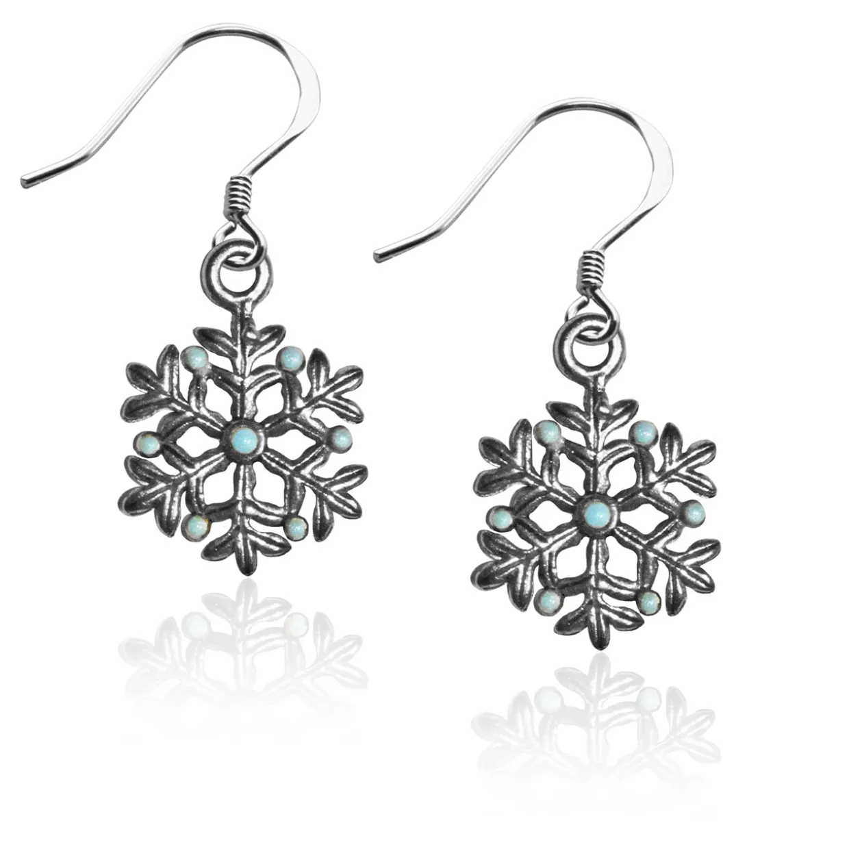 Whimsical Gifts Snowflake Charm Earrings | Silver or Gold Finish | Handmade in USA