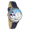 Whimsical Gifts Snowman 3D Watch | Gold or Silver Finish Large or Small | Unique Fun Novelty | Handmade in USA | Leather Watch Band