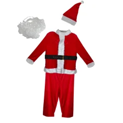 White and Red Santa Claus Men's Christmas Costume Set - Standard Size