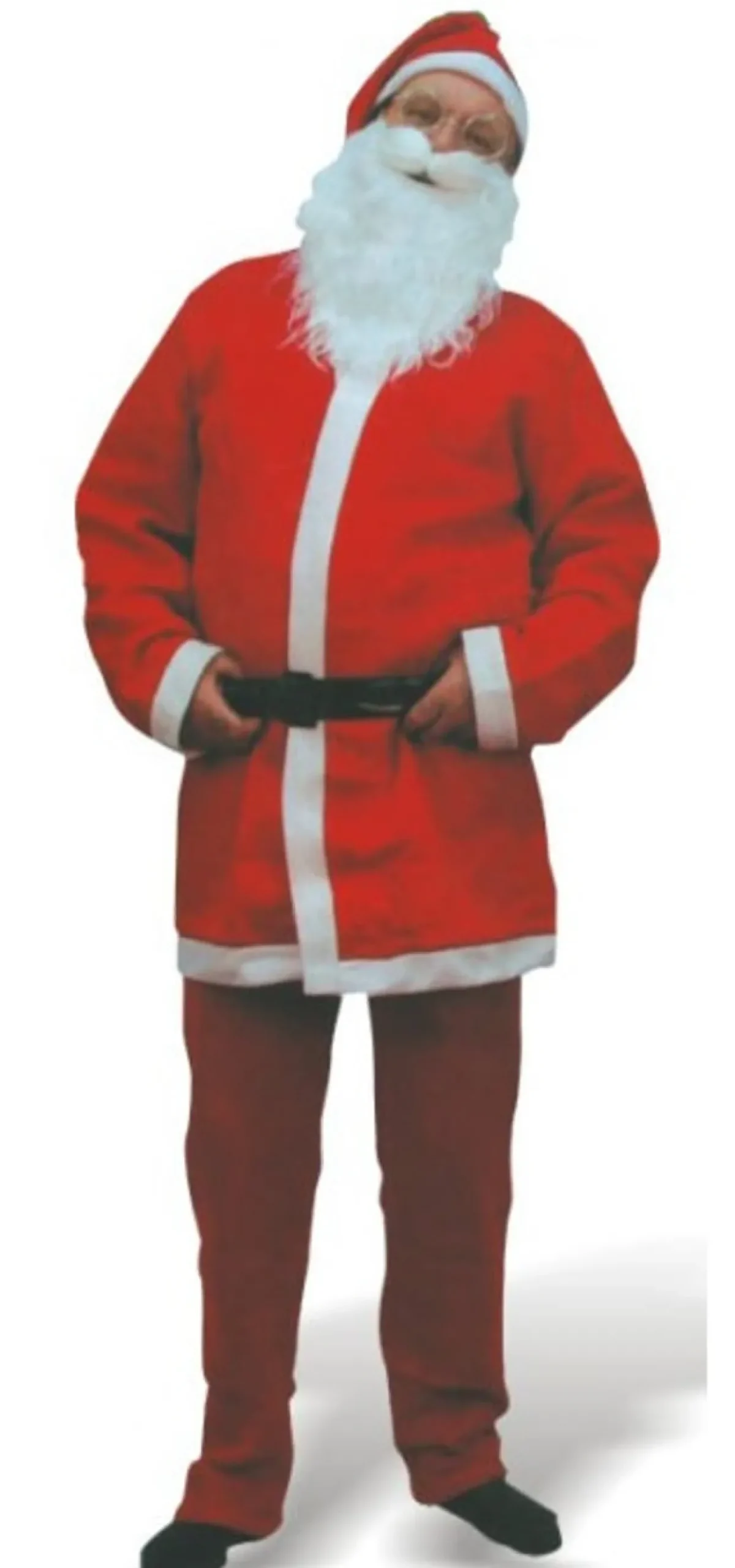 White and Red Santa Claus Men's Christmas Costume Set - Standard Size
