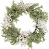 White Berry and Frosted Pine Christmas Wreath, 28-Inch, Unlit