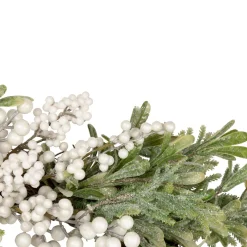 White Berry and Frosted Pine Christmas Wreath, 28-Inch, Unlit