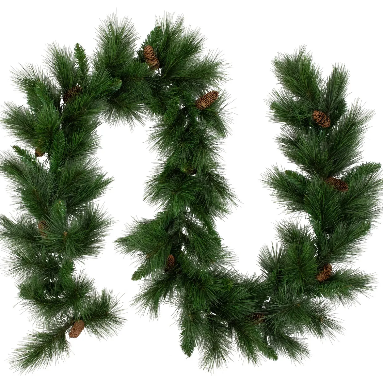White Valley Pine with Pine Cones Artificial Christmas Garland - 9' x 14" - Unlit