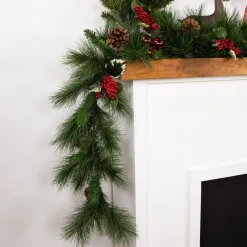White Valley Pine with Pine Cones Artificial Christmas Garland - 9' x 14