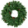 White Valley Pine with Pine Cones Artificial Christmas Wreath - 24" - Unlit