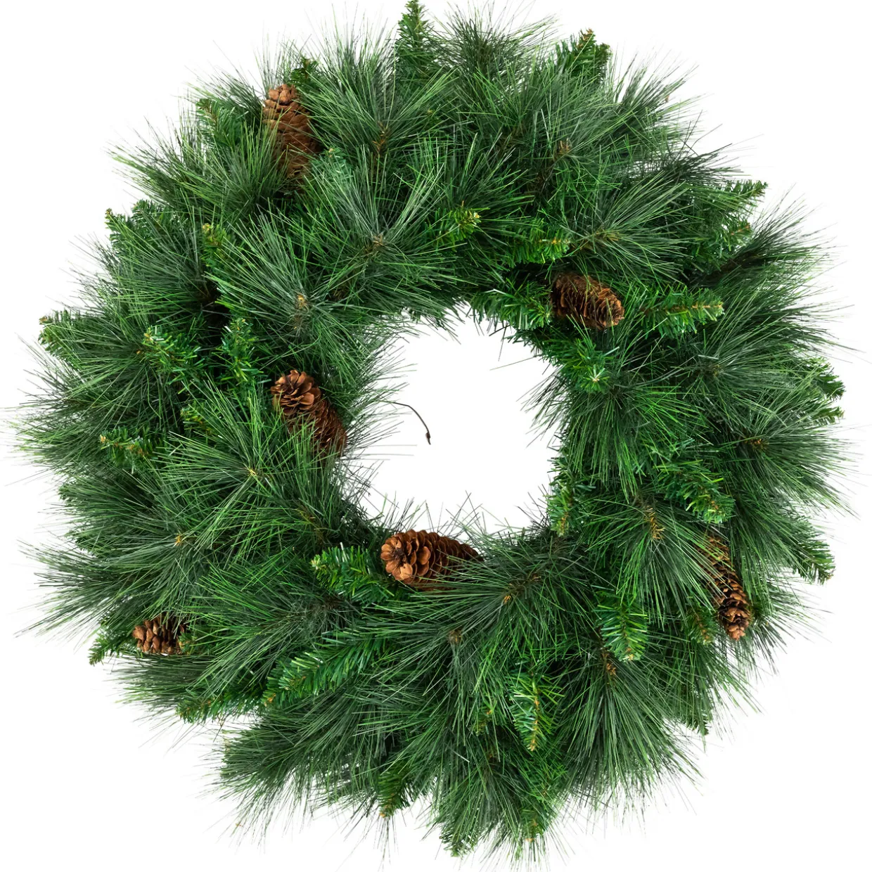 White Valley Pine with Pine Cones Artificial Christmas Wreath - 24" - Unlit