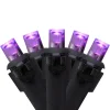 Wide Angle LED Christmas Lights - Purple - 16' Black Wire - 50ct