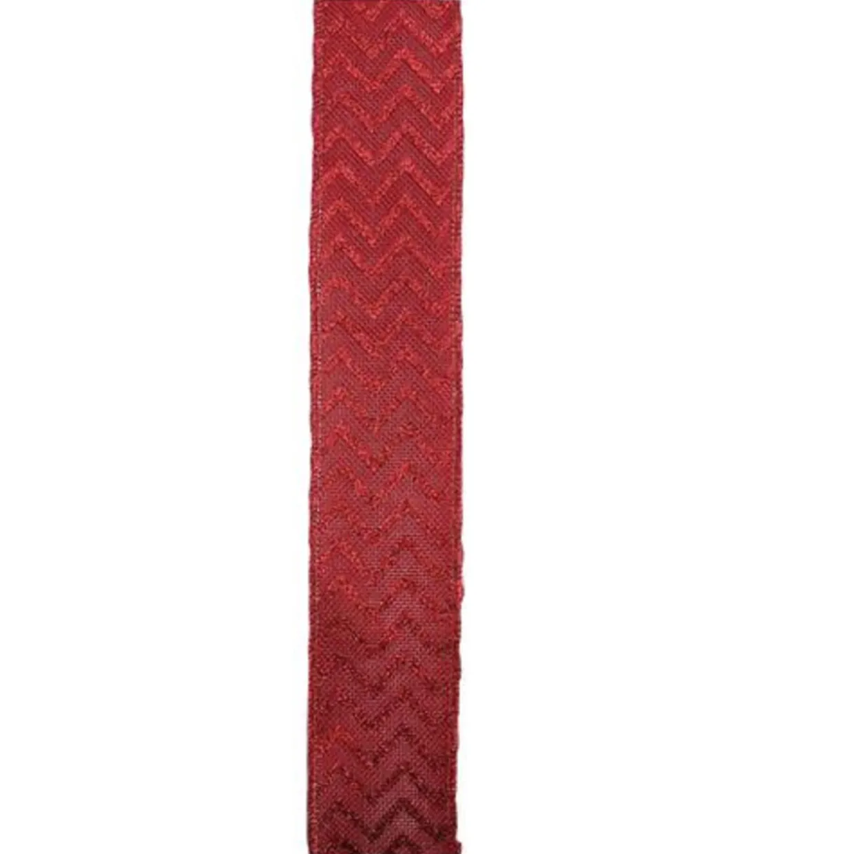 Wine Red Glitter Chevron Wired Christmas Craft Ribbon 2.5" x 10 Yards