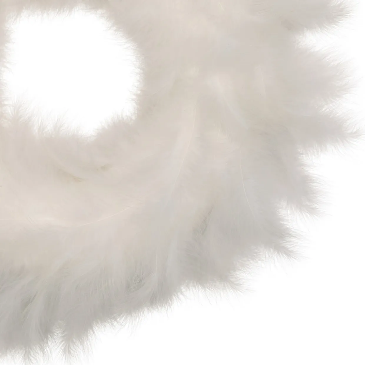 Wispy Feather Christmas Wreath - 14.5" - Unlit - Winter White