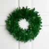 Wispy Feather Christmas Wreath - 14.5" - Unlit - Green