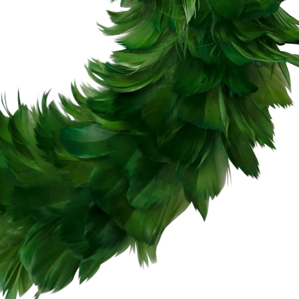 Wispy Feather Christmas Wreath - 14.5" - Unlit - Green