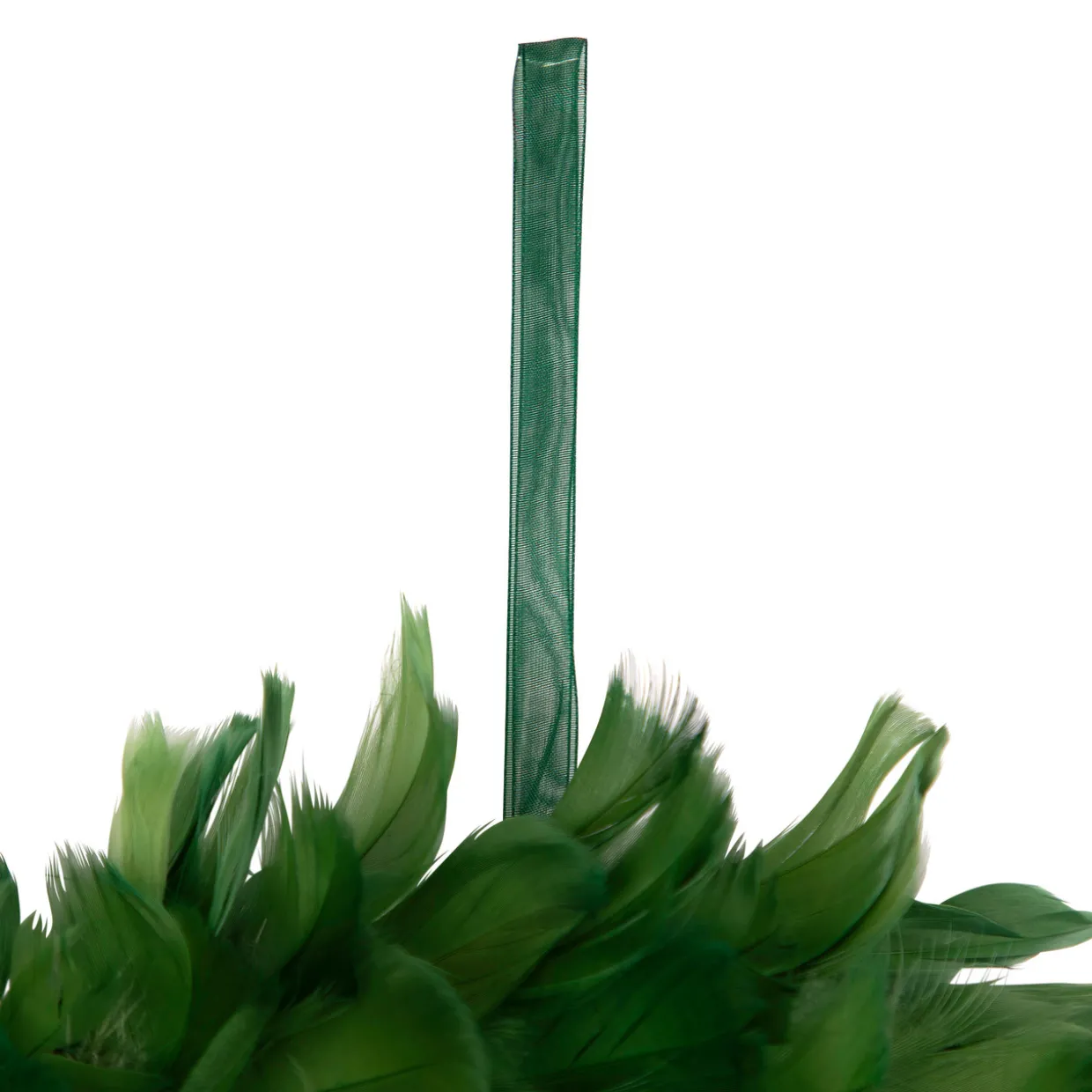 Wispy Feather Christmas Wreath - 14.5" - Unlit - Green