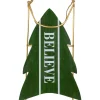 Wooden "Believe" Christmas Snow Sled Decoration - 18.25" - Green