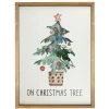 Wooden Framed "Oh Christmas Tree" Wall Art Decoration - 20"