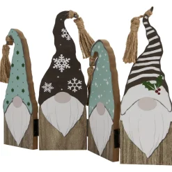 Wooden Gnomes Hinged Christmas Decoration - 10.75