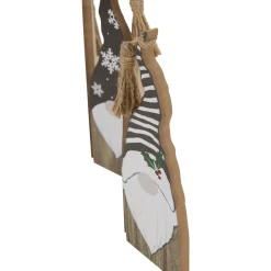 Wooden Gnomes Hinged Christmas Decoration - 10.75