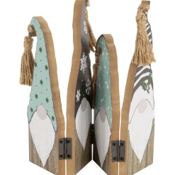 Wooden Gnomes Hinged Christmas Decoration - 10.75