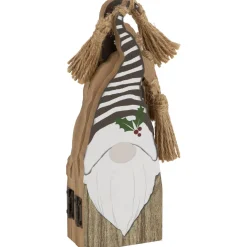 Wooden Gnomes Hinged Christmas Decoration - 10.75
