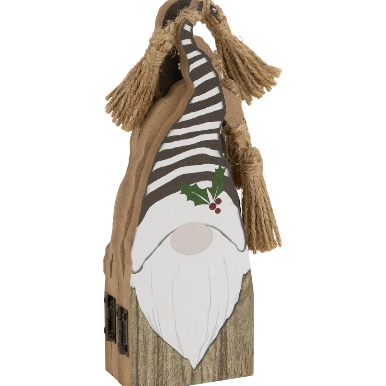 Wooden Gnomes Hinged Christmas Decoration - 10.75"