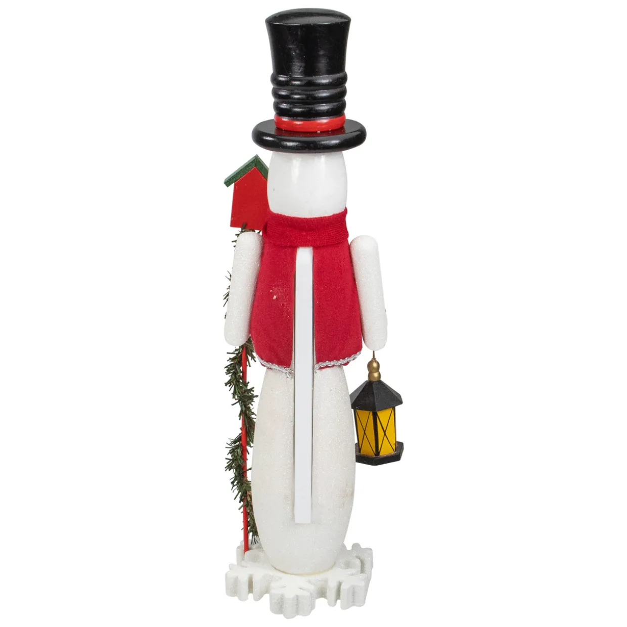 Wooden Snowman Christmas Nutcracker - 18" - White and Red