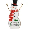 Wooden Snowman "Merry Christmas" Decoration - 8.5"