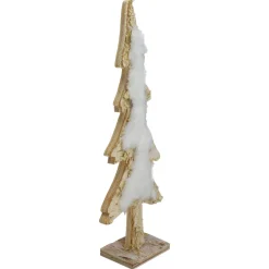 Wooden Tree With Faux Fur Christmas Decoration - 13.5