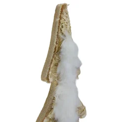 Wooden Tree With Faux Fur Christmas Decoration - 13.5