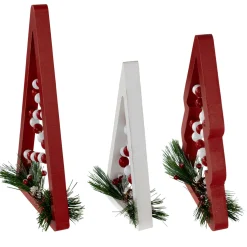 Wooden Trees with Beads Christmas Decorations - 11.75